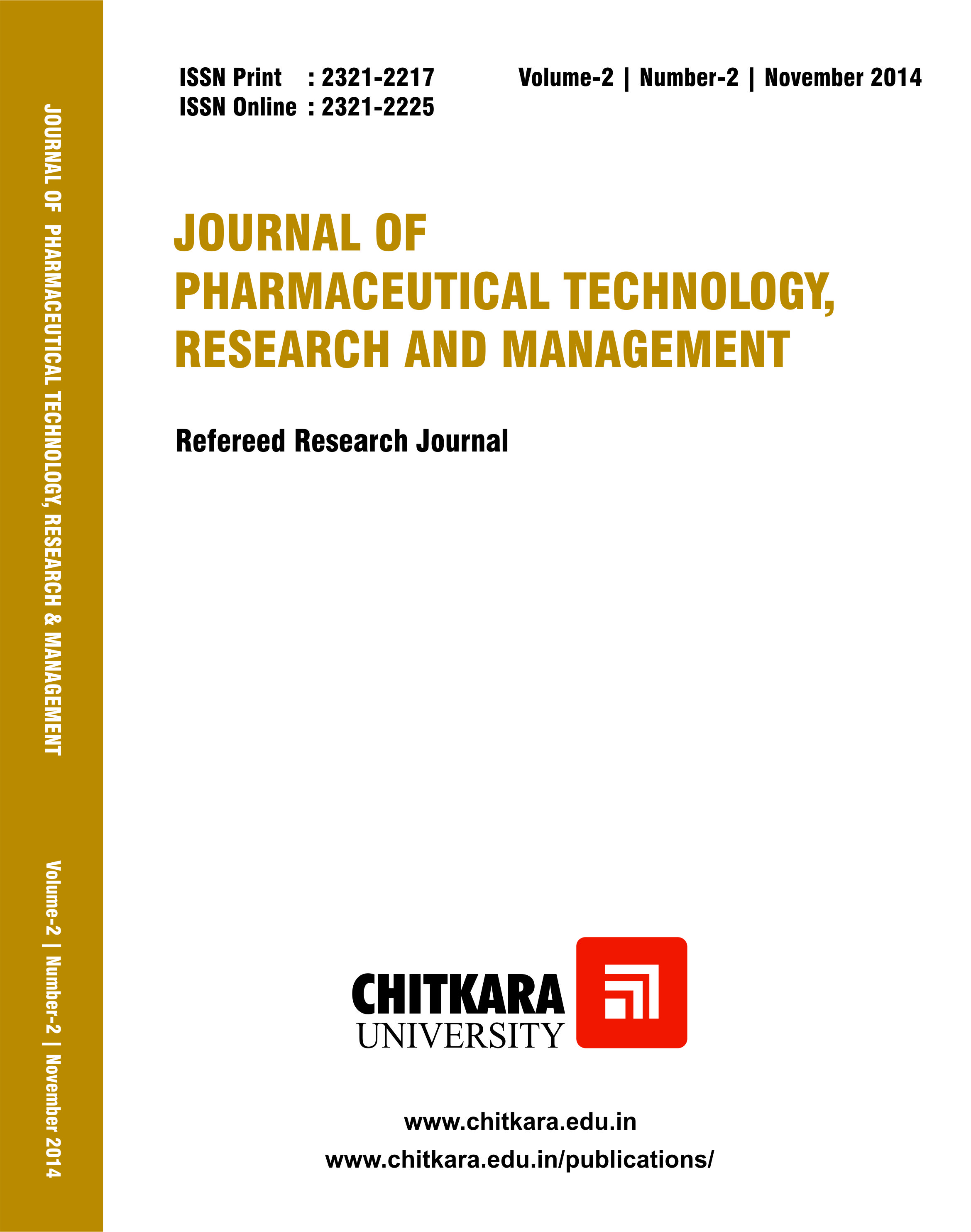 Journal of Pharmaceutical Technology, Research and Management